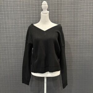 Lucky Brand Black V-Neck Knit Sweater
